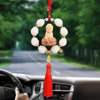 Khánh Treo Xe Ô Tô Phong Thủy LIÊN HOA PHẬT - 1 VÒNG Làm Bằng Gỗ Hoàng Dương - Mang Lại May Mắn, Tài Lộc