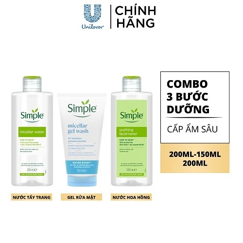 Combo Micellar Water Facial Cleanser Simple – 200 ml, 150 ml – 5