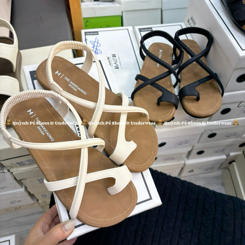 [sẵn] SANDAL SỎ NGÓN ĐẾ DẺO HÀNG QC FULLBOX - GIÀY DÉP QUỲNH PÉ