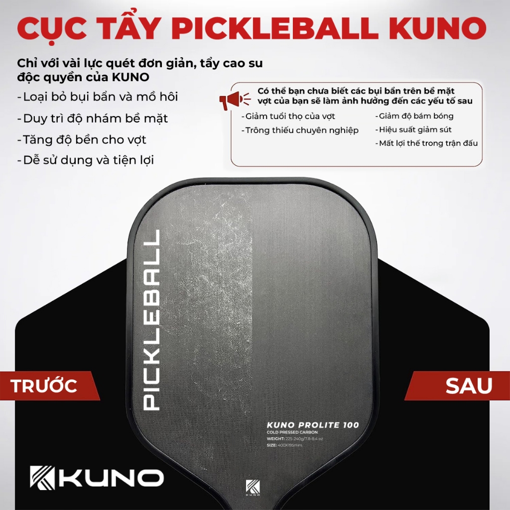 Ảnh Tẩy thơm vệ sinh mặt vợt pickleball KUNO, phụ kiện vệ sinh mặt vợt pickleball 1