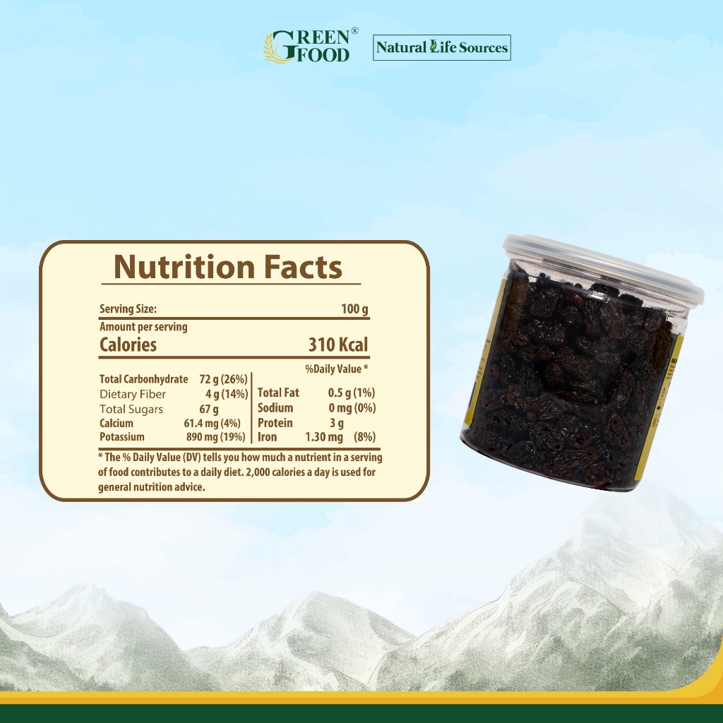 Ảnh Nho khô đen Chile Just Snack kích cỡ Jumbo làm khô tự nhiên | Hộp 250g, Đồ ăn Vặt Healthy 2