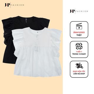 Áo Kiểu Nữ Dễ Thương JP FASHION Tay Cánh Tiên Dáng Rộng, Áo Kiểu Nữ Hàn Quốc Tiểu Thư Vải Kate Freesize < 65kg 10609493