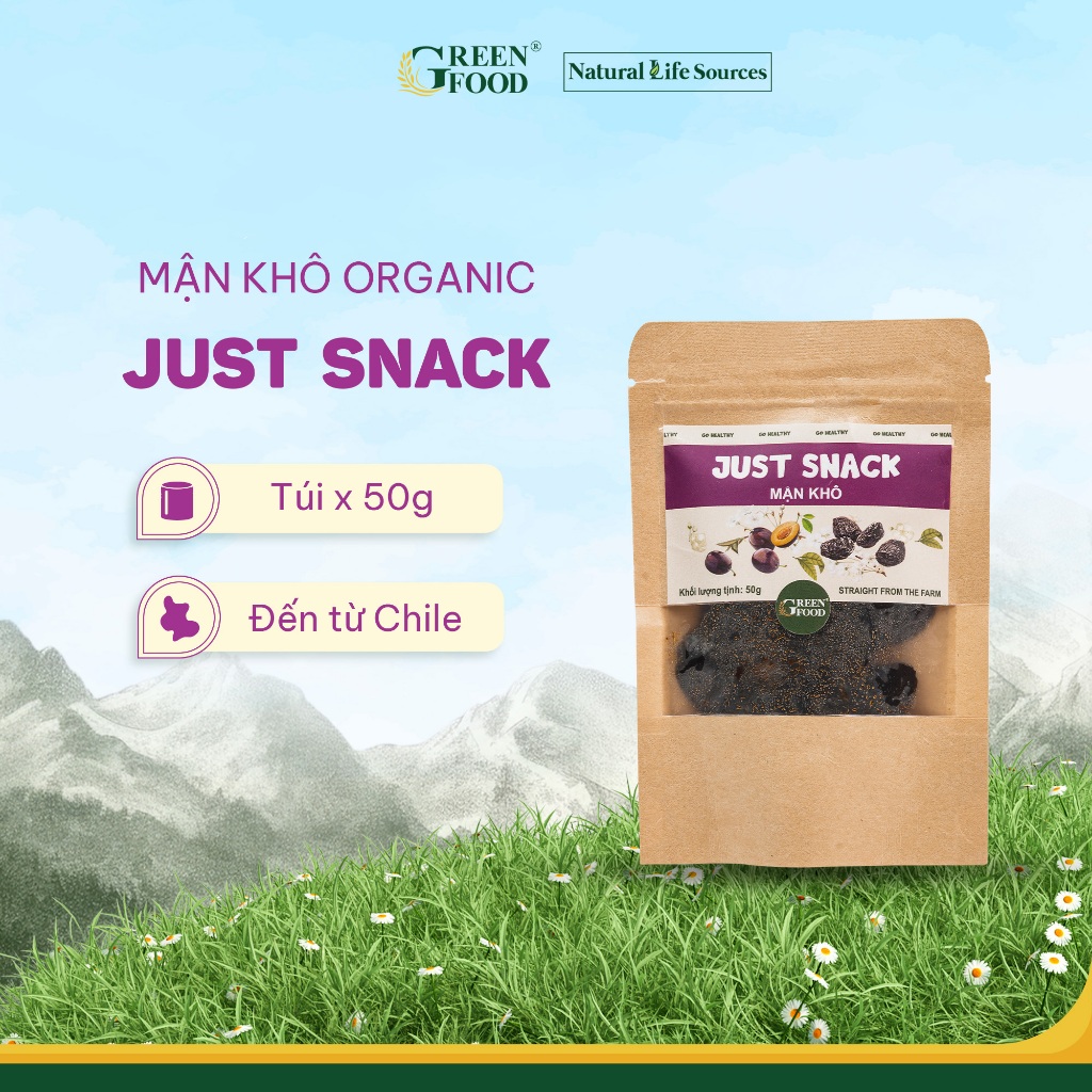 Ảnh Mận khô Just Snack Green Food kích cỡ medium | Túi 50g 1
