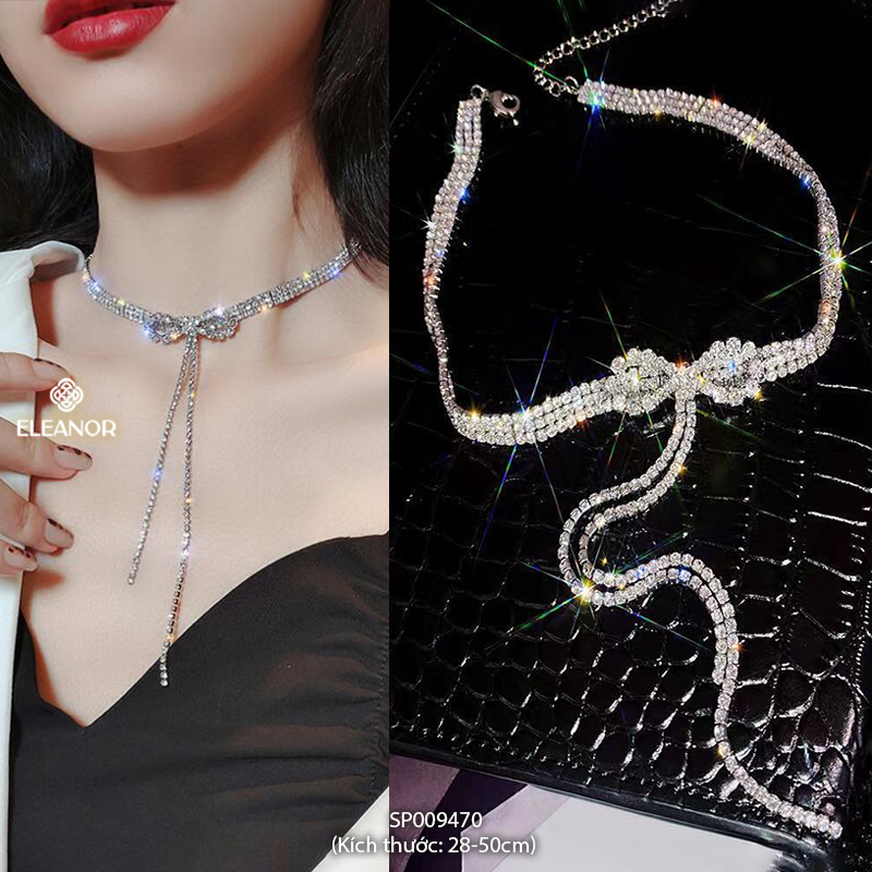 Dây chuyền choker nữ Eleanor Accessories đính đá lấp lánh phụ kiện trang sức vòng cổ 7571