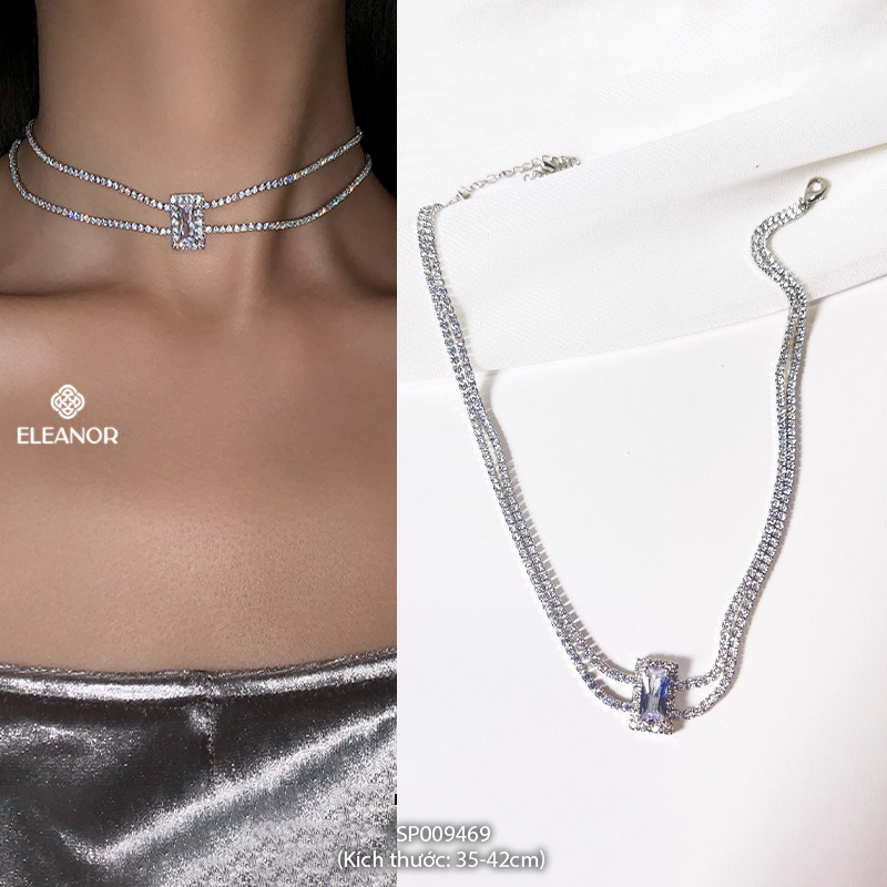 Dây chuyền choker nữ Eleanor Accessories đính đá lấp lánh phụ kiện trang sức vòng cổ 7571