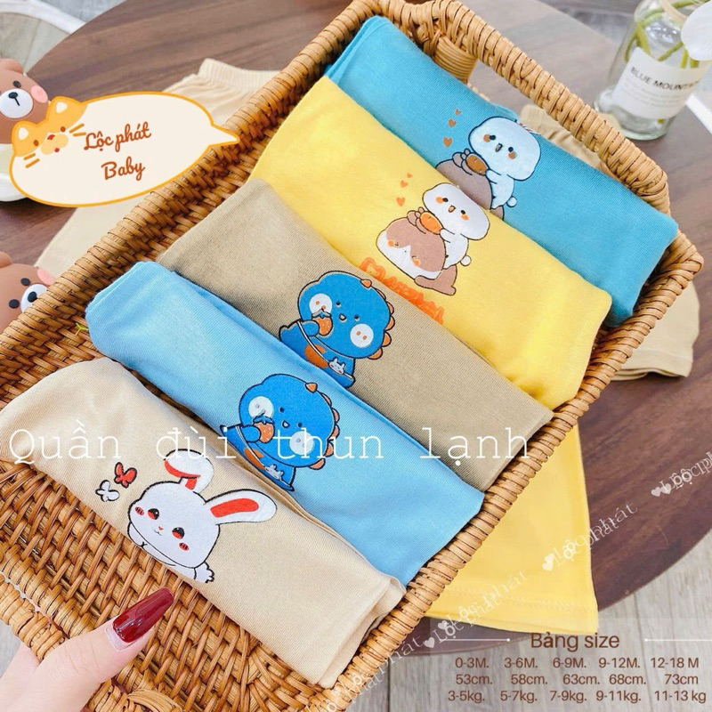 Combo 5-10 quần đùi chất thun lạnh mềm mịn thấm hút mồ hôi cho bé từ 3-13kg
