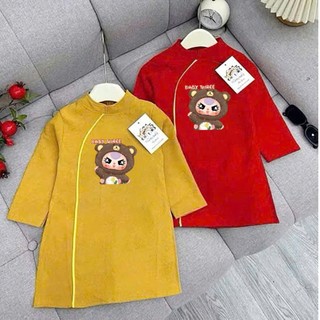 Áo Dài Têt Cho Bé Trai Chất Nhung Họa Tiết Baby Three,  Áo Dài Cách Tân Mặc Tết 2025 DA04 - BEEKIDS