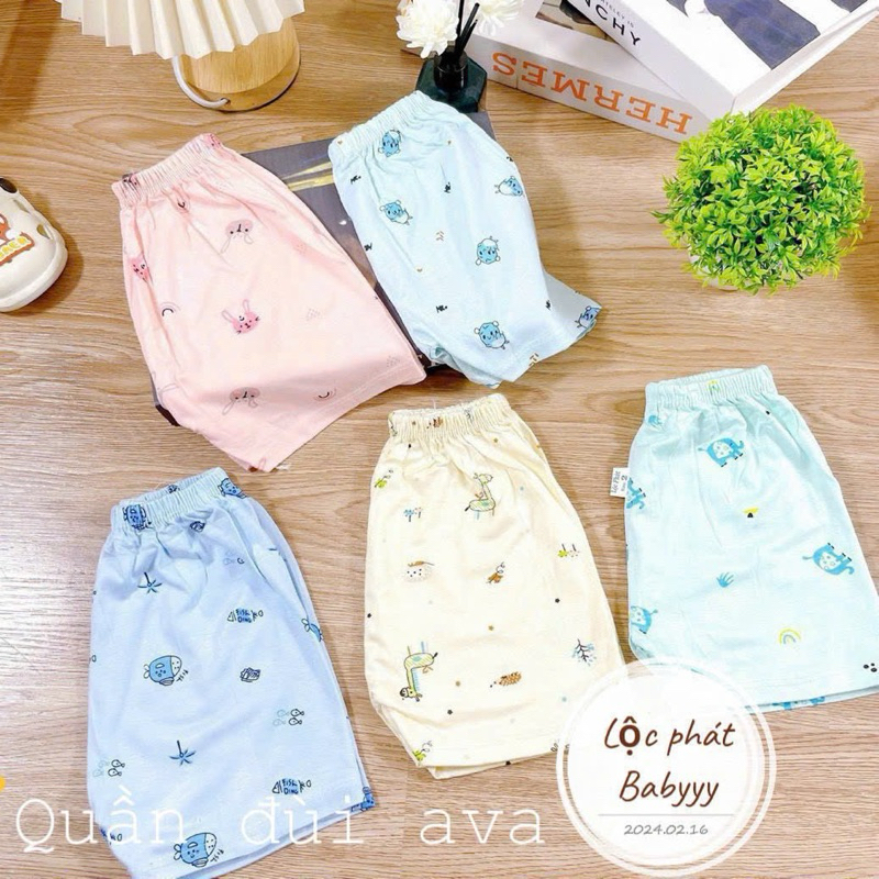 Combo 5-10 quần đùi Mác Ava mềm mịn thấm hút mồ hôi cho bé từ 3-18kg
