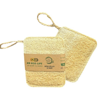 Miếng Rửa Chén Bát Bằng Xơ Mướp KB Ecolife tạo bọt rửa sạch chén bát,không hóa chất ( Chữ nhật)