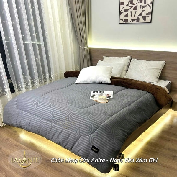 Ảnh Chăn Lông Cừu Nhỏ 1m6 X 2m2 Cho Mùa Đông Đại Hàn 1 Người  Lasante, Bảo Hành Chính Hãng Kèm Túi 4