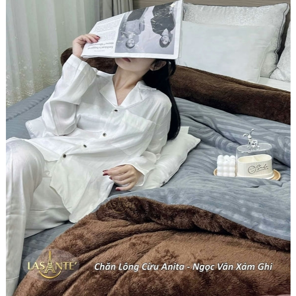 Ảnh Chăn Lông Cừu Nhỏ 1m6 X 2m2 Cho Mùa Đông Đại Hàn 1 Người  Lasante, Bảo Hành Chính Hãng Kèm Túi 3