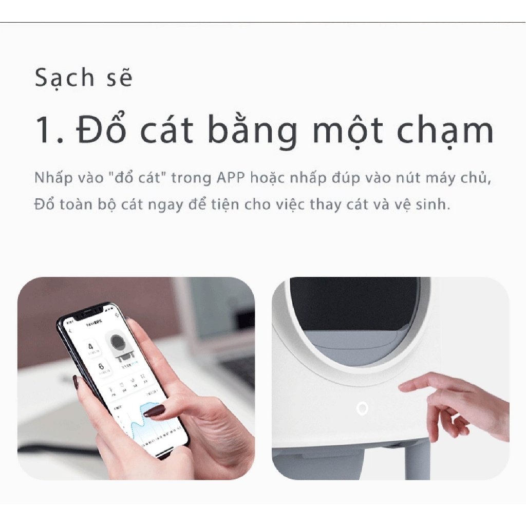 Ảnh Máy Dọn Vệ Sinh Cho Mèo Tự Động PETREE Pro Bản Quốc Tế Kết Nối App Điều Khiển Từ Xa 4