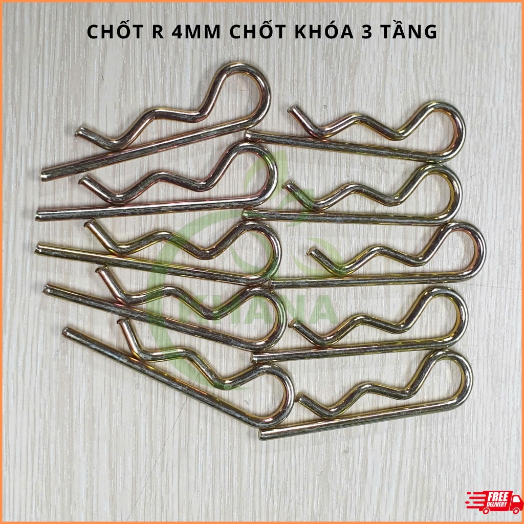 Chốt khóa 3 tầng chữ R dùng cho nhiều dùng máy 4mm x dài 80mm dùng cho ...