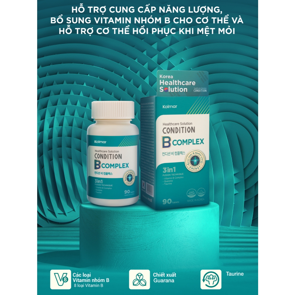 Viên Uống Bổ Sung Vitamin Nhóm B CONDITION B COMPLEX - Hộp 90 viên -  Thực Phẩm Bảo Vệ Sức Khoẻ