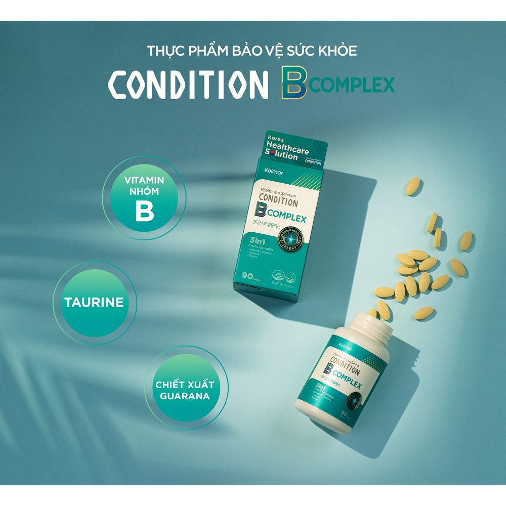 Viên Uống Bổ Sung Vitamin Nhóm B CONDITION B COMPLEX - Hộp 90 viên -  Thực Phẩm Bảo Vệ Sức Khoẻ