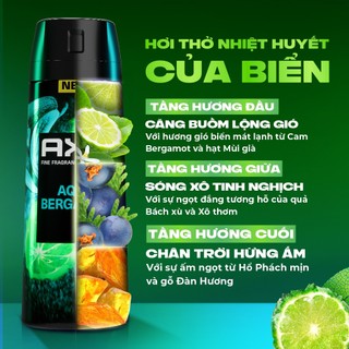 [LIVE] Xịt thơm nước hoa cao cấp AXE 135ml, Fine Fragrance mist lưu hương tinh tế và khử mùi lên tới 72h
