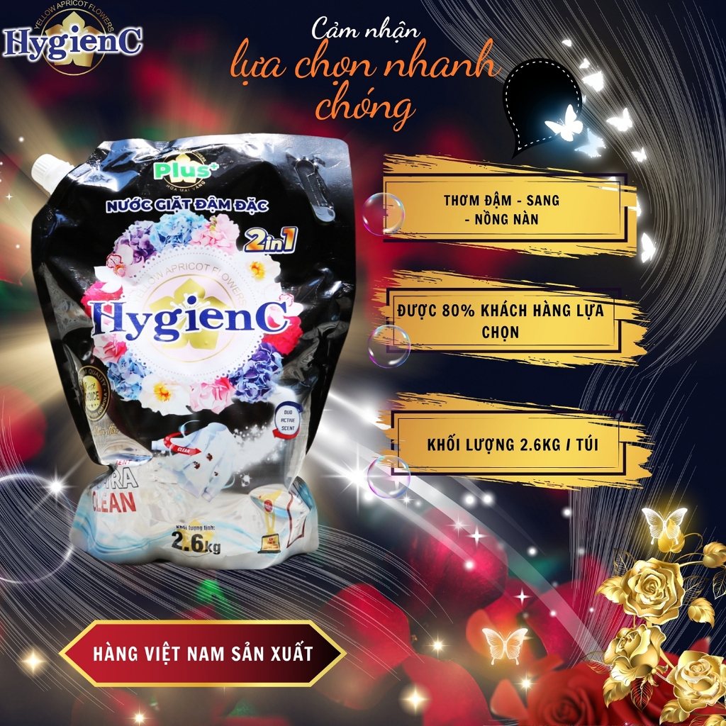 Ảnh Combo 3 Túi nước giặt đậm đặc HygienC Plus+ Khối lượng 2.6Kg - CB3T1 3