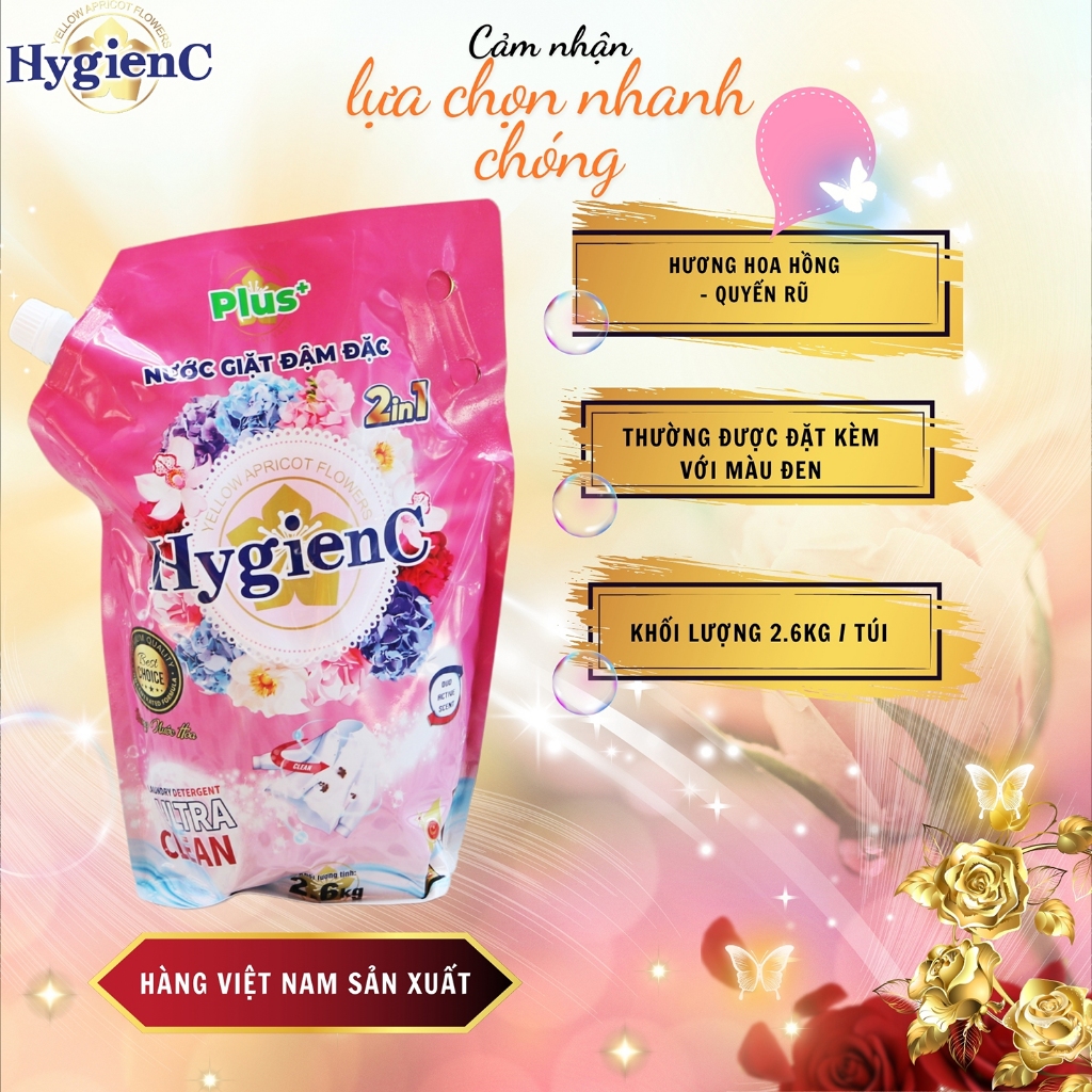 Ảnh Combo 3 Túi nước giặt đậm đặc HygienC Plus+ Khối lượng 2.6Kg - CB3T1 4