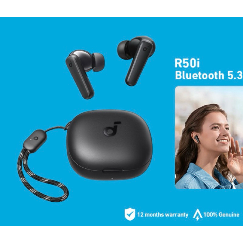 Anker Soundcore R50i - Tai nghe nhét tai không dây truewireless, pin 30 tiếng, IPX5, âm trầm sâu