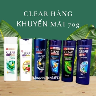 (70gr) Tắm gội Clear Men 3in1 - Dầu gội clear bạc hà sạch gàu - clear táo - clear gió biển & hổ phách - clear thảo dược