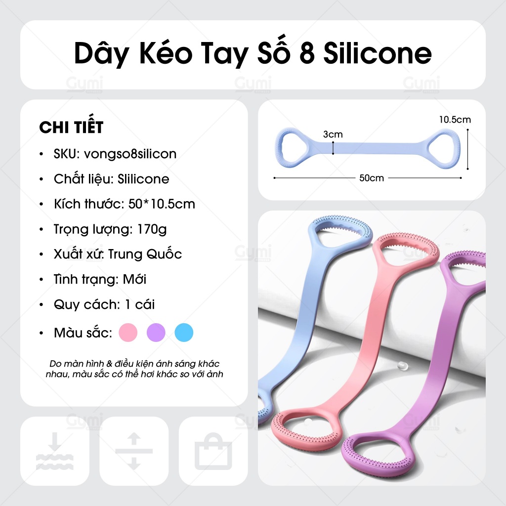 Dây Kháng Lực Silicon Số 8-Dây Kéo Đàn Hồi Tập Gym,Yoga,Tập Tay Vai,Lưng Cho Nam Nữ-VongSo8-Silicone