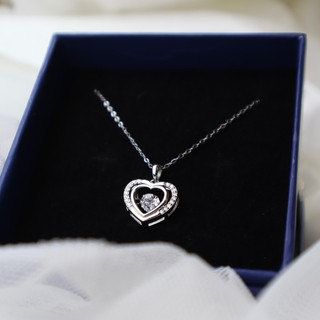 Dây chuyền bạc nữ mặt trái tim Elysian Hearts đính đá lấp lánh, kèm hộp đựng sang trọng