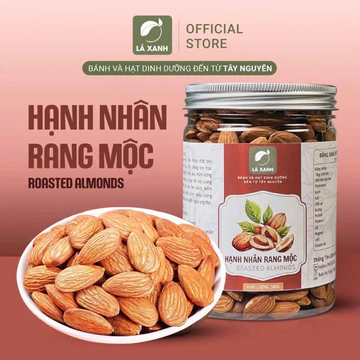 Hạnh nhân sấy chín nguyên vị Nhà Lá, Hạnh nhân sấy thơm giòn tốt cho bà bầu, hỗ trợ giảm cân, ăn kiêng.