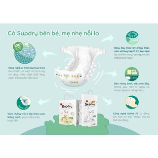 [SUPDRY] Tã Bỉm Dán/Quần Supdry Trắng Siêu Mềm Mịn, Khô Thoáng Cho Bé Size NB/S/M/L/XL/XXL/3XL/4XL