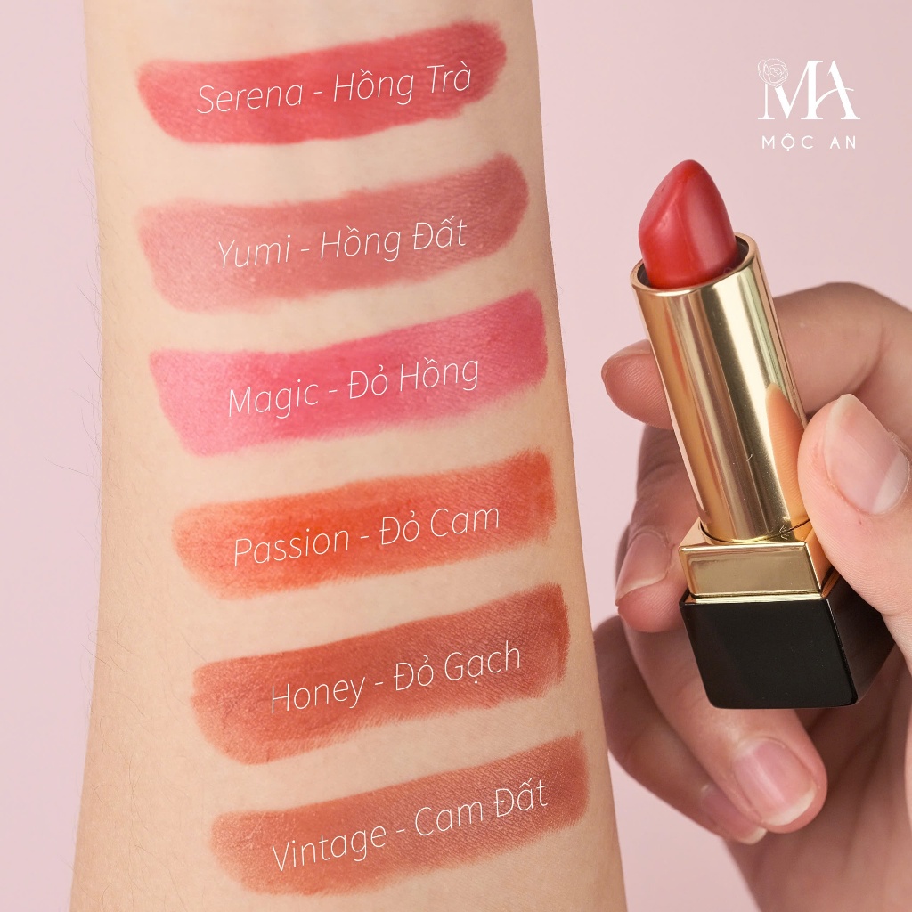 Ảnh Son Lì Dưỡng Nhẹ Môi Luxury Mộc An Không Chứa Chì Giúp Dưỡng Hồng Bền Màu 4g 2