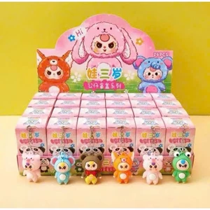 Khay 24 Hộp Móc Khoá Blindbox Baby Three Bé 3, Tung tung sahurThỏ Thị Trấn,Crybaby,Labubu cham lông siêu hot dễ thương