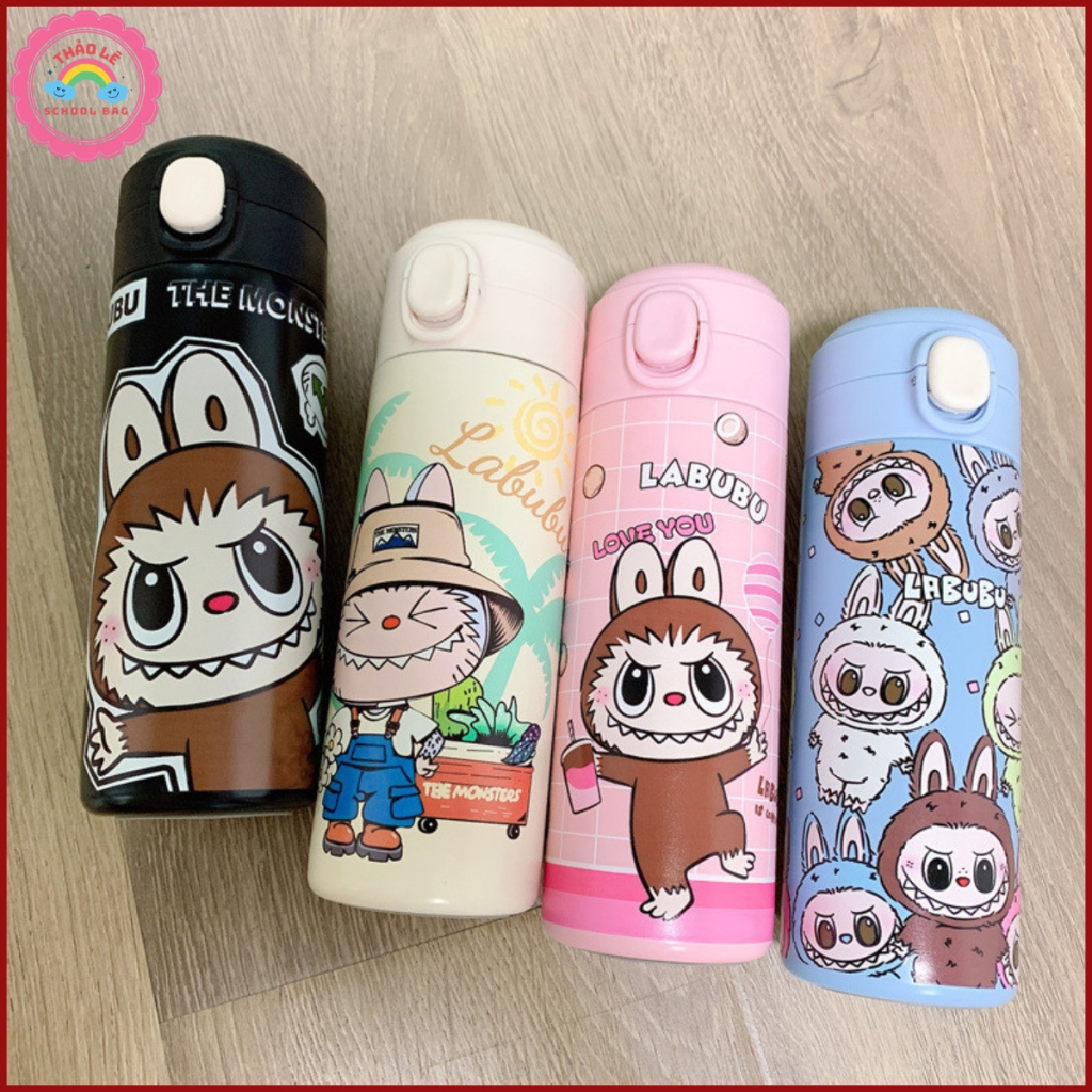 Bình giữ nhiệt cho bé đi học 420ML INOX 304 bình nước trẻ em siêu dễ thương kitty labubu kuromi có quà tặng kèm TL2333