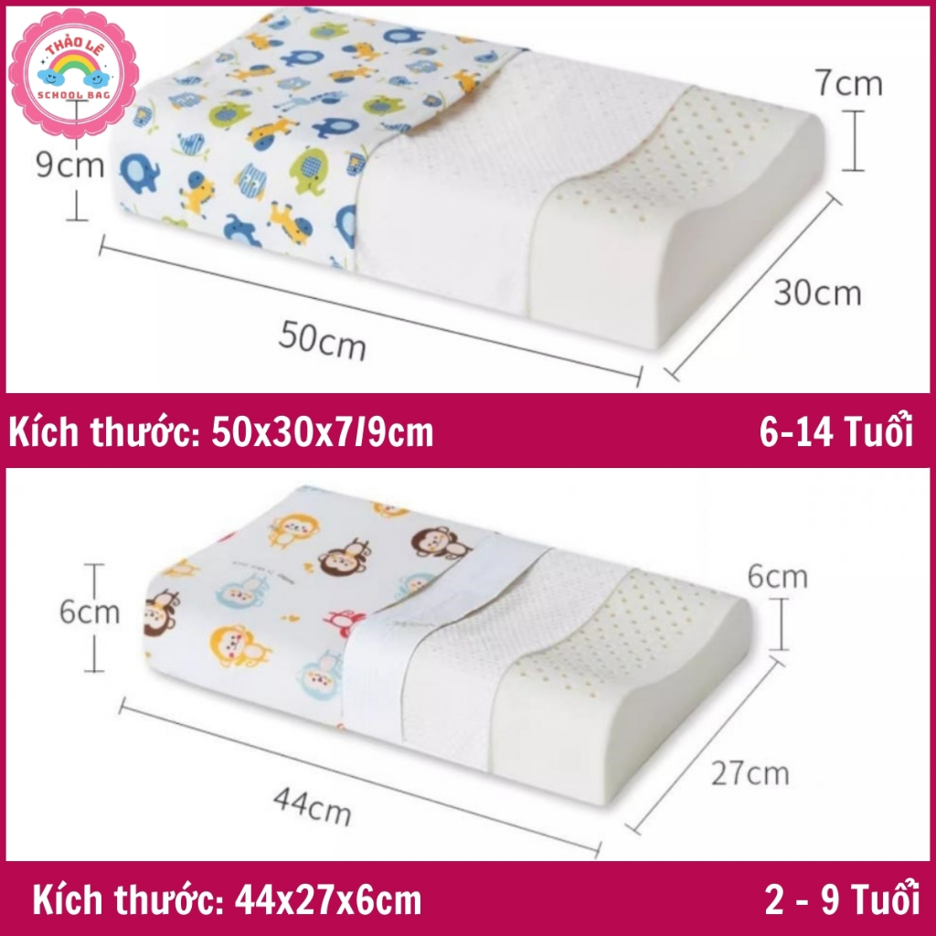 Gối cao su non cho bé 2-14 tuổi, gối trẻ em bé trai gái mầm non mẫu giáo tiểu học kuromi người nhện melody kitty TL2335