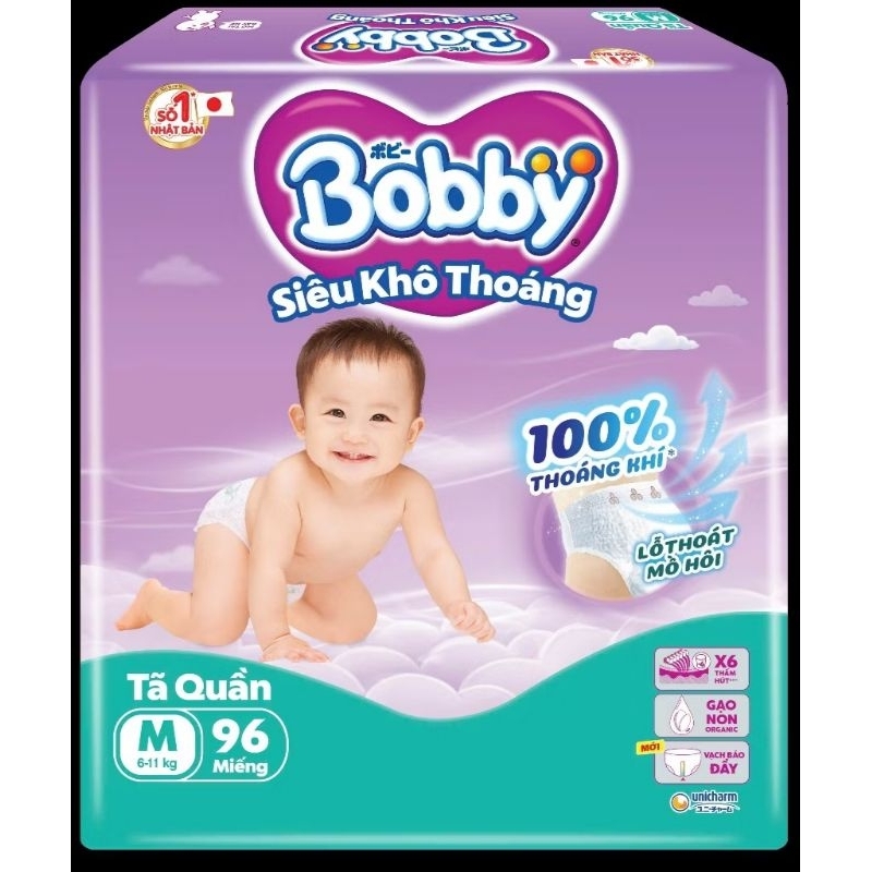 [tặng 1 chai dung dịch]1 gói Tã quần Bobby Ultra siêu tiết kiệm M96, L88, XL76, XXL70 miếng