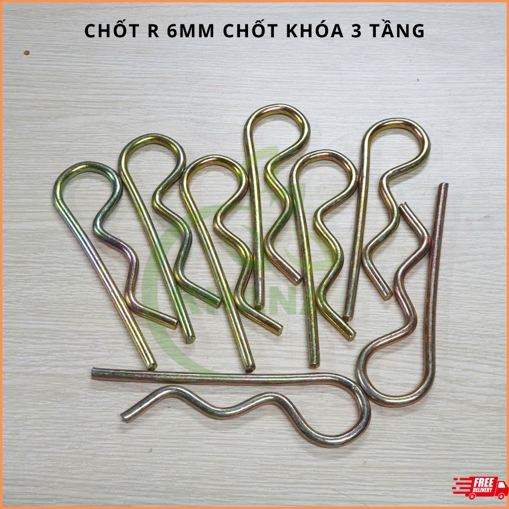 Chốt khóa 3 tầng chữ R dùng cho nhiều dùng máy 6mm x dài 145mm ( hàng ...