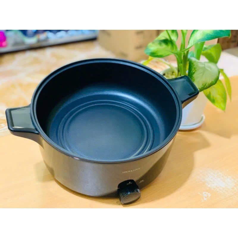Nồi Lẩu Điện LocknLock Versatile Electric Pot EJP546BLK (4L) 1000W, 220V/50Hz, Màu Đen - K-MALL