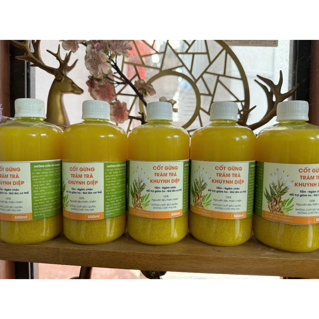 Cốt gừng tràm trà tác dụng giữ ấm cơ thể, ngâm chân, giảm ho chai 500ml