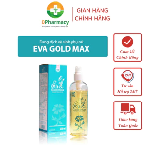 Dung dịch vệ sinh phụ nữ EVA Goldmax hỗ trợ giảm khí hư, khử mùi hôi, do vi khuẩn, nấm candida