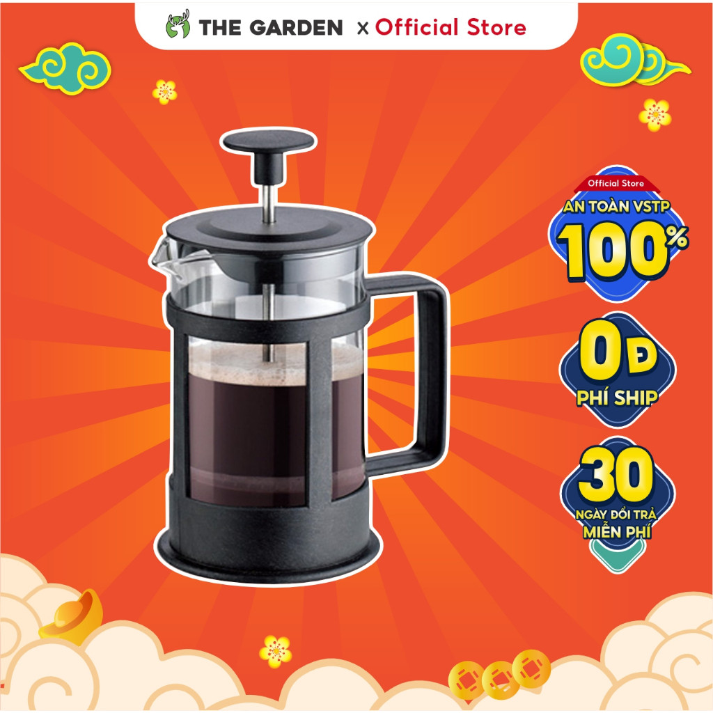 Phin pha cà phê French Press THE GARDEN 350ml 600ml borosilicate review