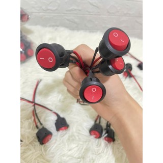 [ 10 chiếc ] Công tắc ấn còi 2 dây đỏ bập bênh