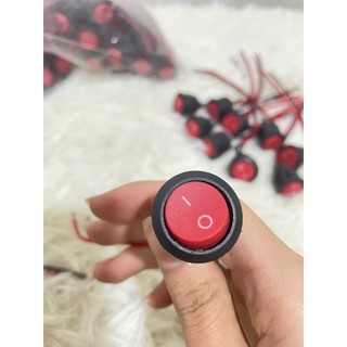 [ 10 chiếc ] Công tắc ấn còi 2 dây đỏ bập bênh