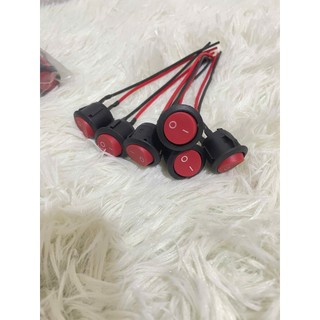 [ 10 chiếc ] Công tắc ấn còi 2 dây đỏ bập bênh