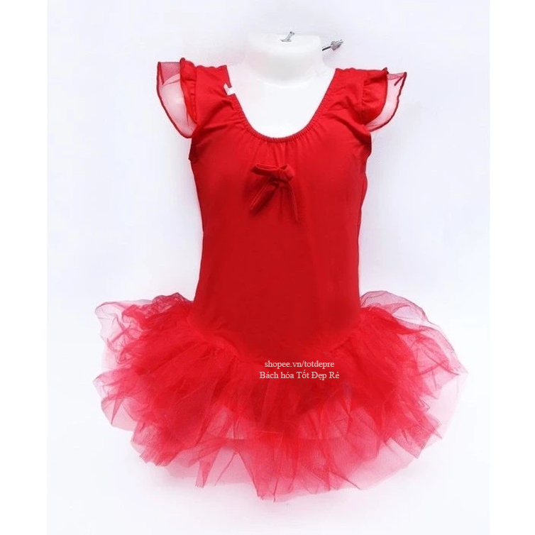 Váy múa Ba lê (Ballet) tay cộc cánh tiên chất thun đẹp chân váy ren xòe