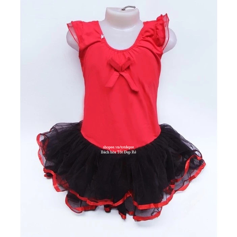 Váy múa Ba lê (Ballet) tay cộc cánh tiên chất thun đẹp chân váy ren xòe