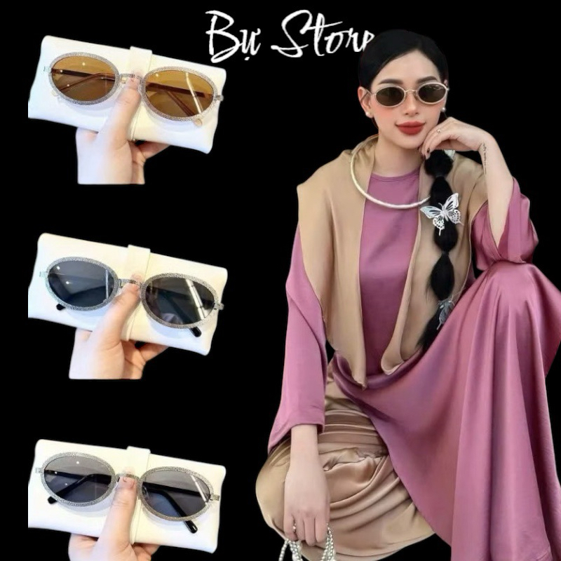 kính râm oval Bự Store thời trang nữ mắt tròn viền nổi 3D hot hiện nay ...