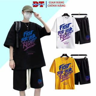 Đồ bộ mặc nhà áo thun nam FIGHT FOR YOUR RIGHT chất thun co giãn mặc thoải mái - DTB SSL