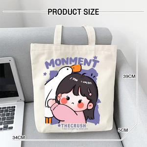 Túi tote vải canvas em bé vịt túi đeo vai đi học đi chơi thời trang hàn quốc đựng vừa A4 kích thước 35x40cm tota1018