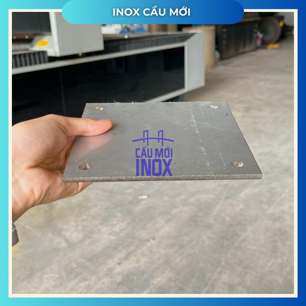 Bản mã vuông inox 304, kích thước 150x150mm, độ dày 2mm đến 10mm, cắt laser độ chính xác cao