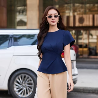 Áo Peplum Nữ Tay Bồng, Xếp Ly Eo - Kiểu Dáng Sang Trọng, Tinh Tế - Maybi