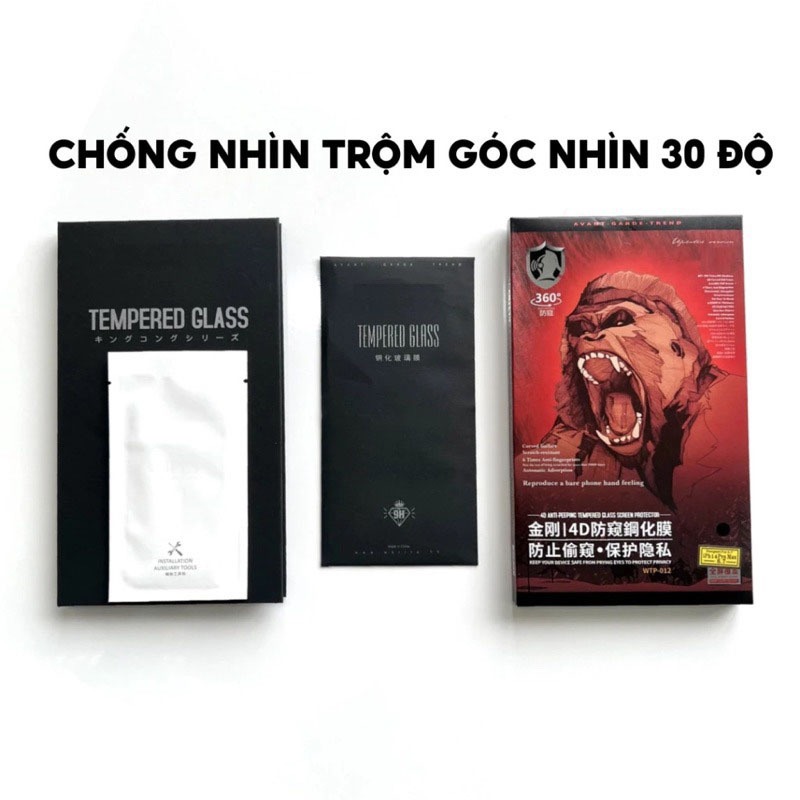 Kính Cường Lực iPhone Chống Nhìn Trộm wtp-012 đủ mã iPhone 7Plus đến 17 Pro Max
