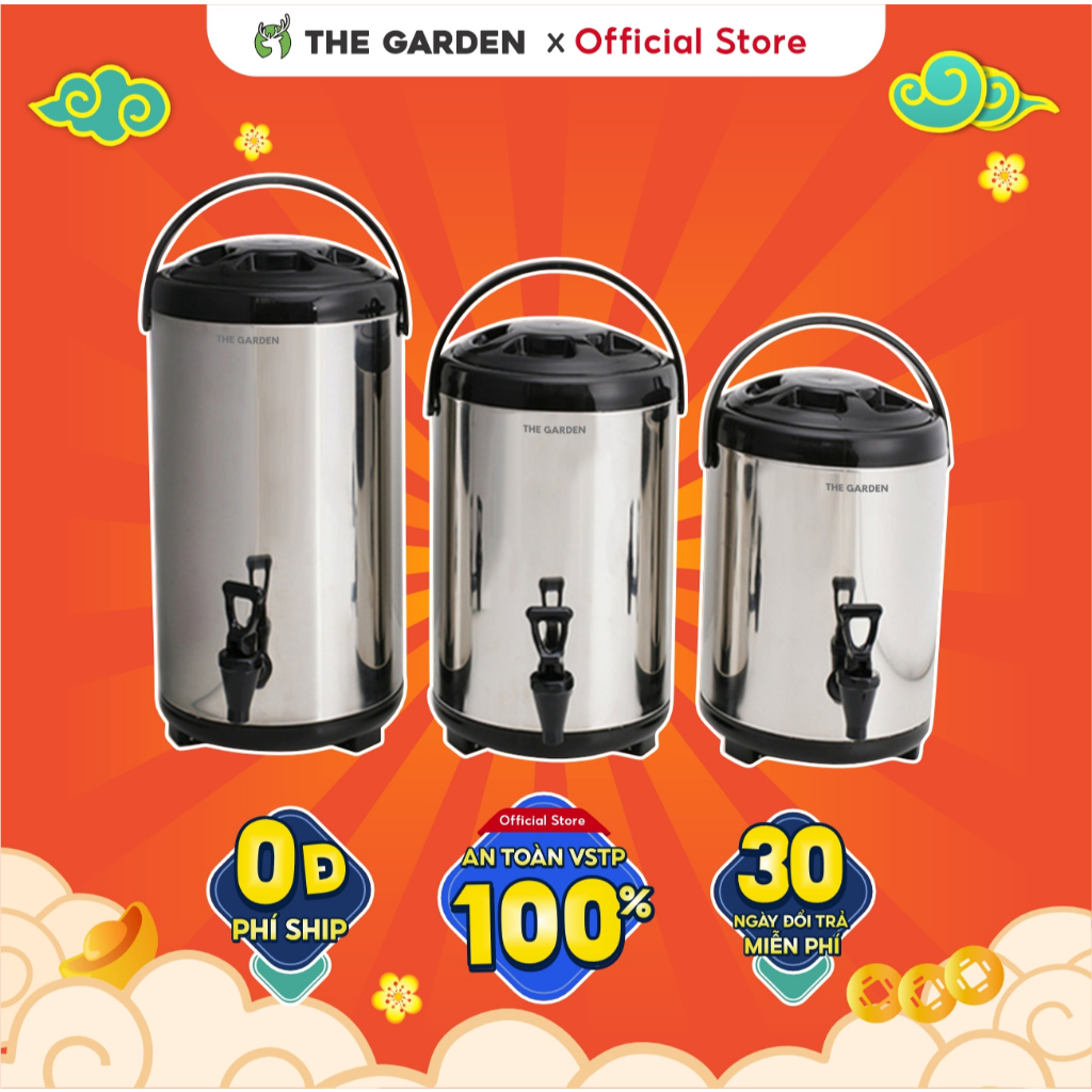 Bình giữ nhiệt ủ trà inox cao cấp loại tốt (6 - 8 - 10 -12L) -  THE GARDEN IGWT x GREENBAR